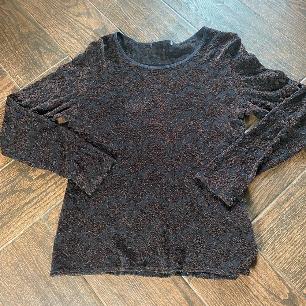 Long Sleeve Textured And Mesh Shirt